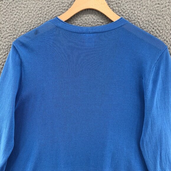 Chicos Sweater Womens 0 US Small Blue Cardigan Open Cropped Knit Stretch Casual - Picture 4 of 9
